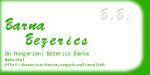 barna bezerics business card